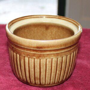 Vintage brown-glazed stoneware pottery bowl